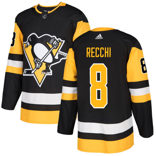 Adidas Penguins #8 Mark Recchi Black Home Authentic Stitched NHL Jersey - Click Image to Close